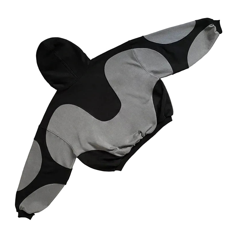 BlackGrey Mesh Graphic Hoodie