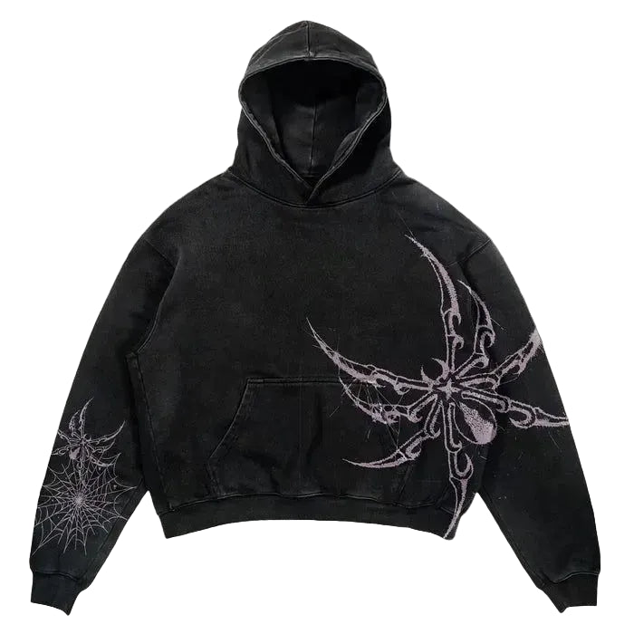 Purple Spiders Graphic Hoodie